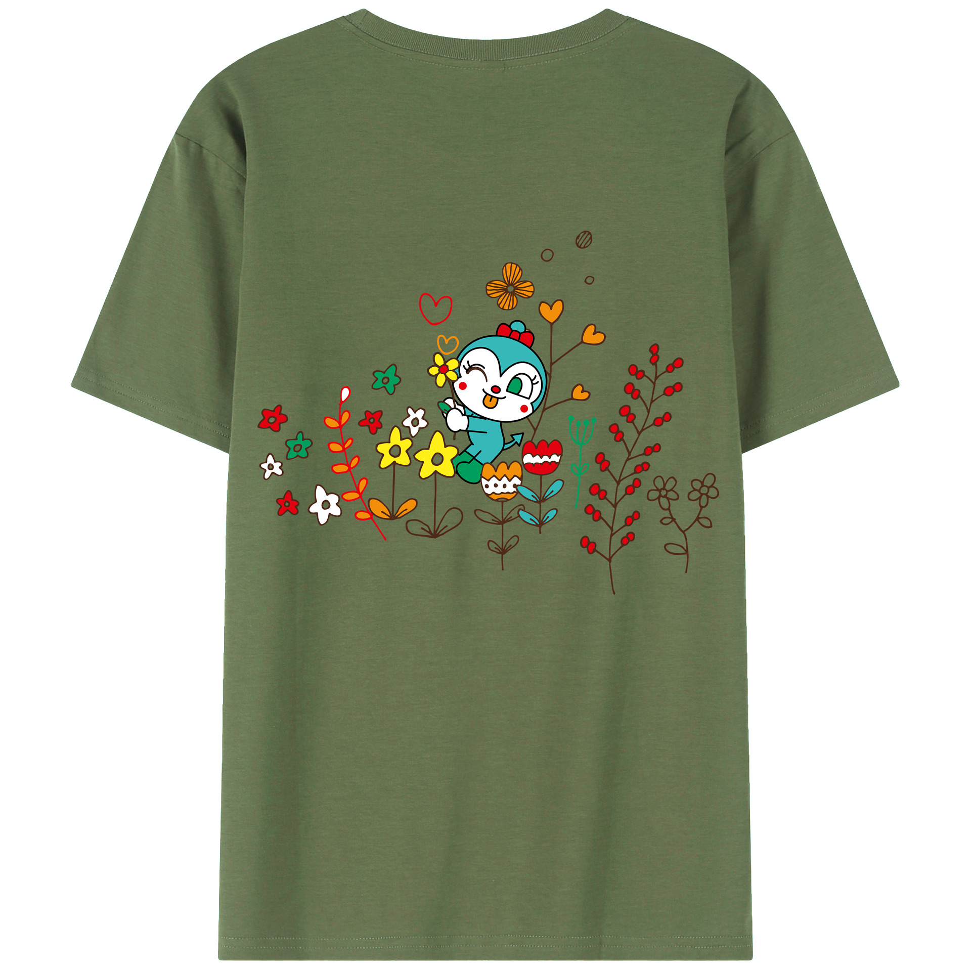 （画像用） アンパンマン Anpanman 綿100％ メンズ半袖Tシャツ（バックプリント） 通気性